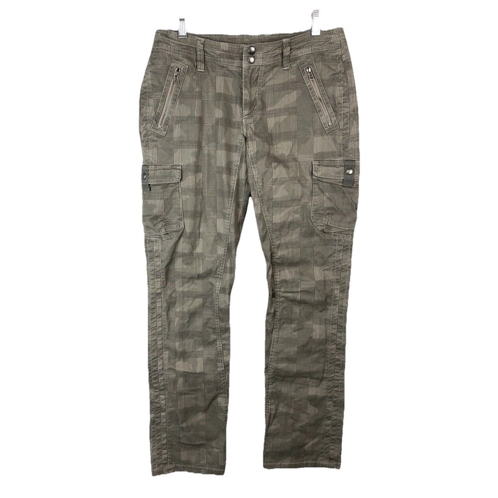 Kühl Women 29 Cargo Pants Plaid Camo Stretch Outdoor Utility Gorpcore Y2K READ